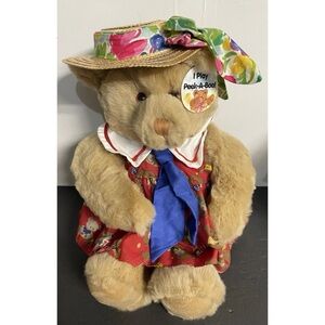 Peek-A-Boo Pals Mango Magnetic Posable Teddy Bear Plush Stuffed Animal Vintage